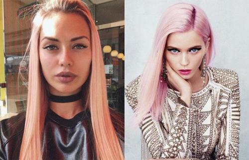 Блондинка с розовым отливом. Модный блонд 02