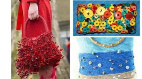 Как украсить вязаную сумку