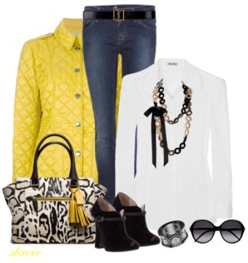Сочетание желтого цвета в одежде. Сочетание цветов: желтый