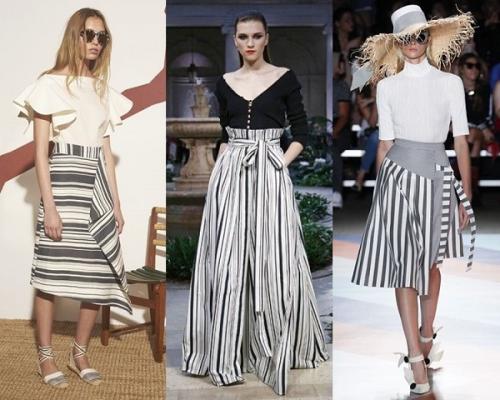 Юбка в полоску 2019. Модные фасоны