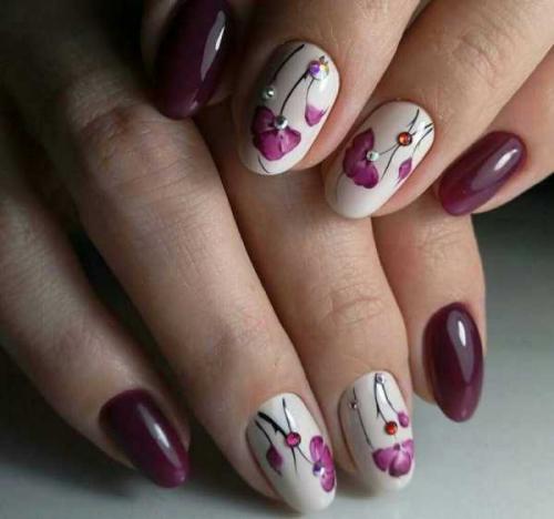 Маникюр под платье цвета марсала. Фото маникюра под платье цвета марсала 07 Маникюр под платье цвета марсала. Фото маникюра под платье цвета марсала 07