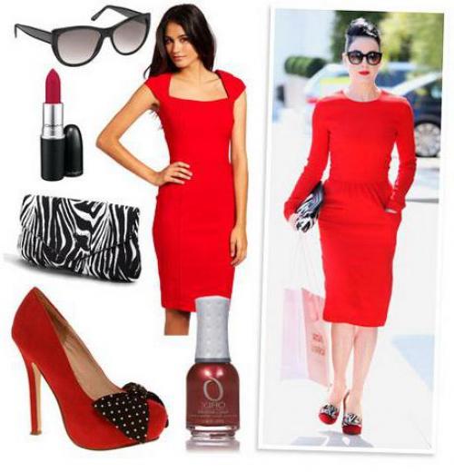 Бежевые туфли красное платье. Выбор обуви 12