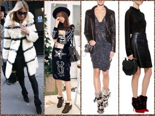 С чем носить короткие ботинки зимой. С чем носить ботильоны зимой