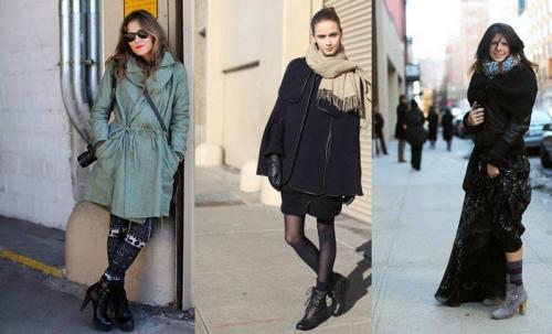 С чем носить короткие ботинки зимой. С чем носить ботильоны зимой