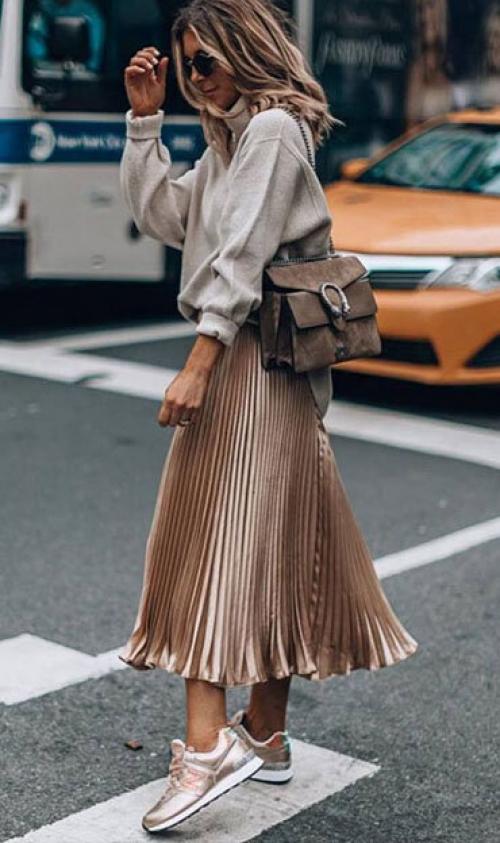 С чем носить зеленую плиссированную юбку. С чем носить юбку плиссе МИДИ? Подбираем обувь и верх