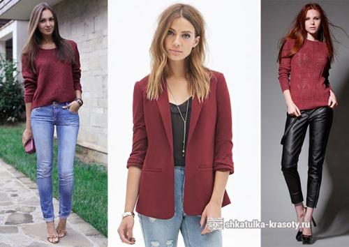 С чем носить платье цвета марсала. С чем носить цвет марсала