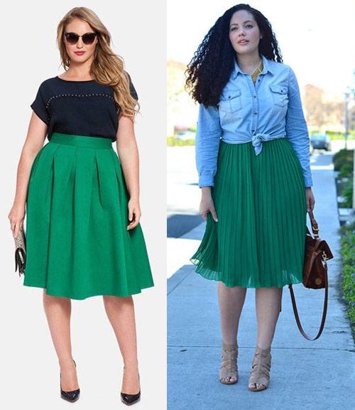 С чем носить зеленую юбку солнце. С чем носить зеленую юбку разных фасонов