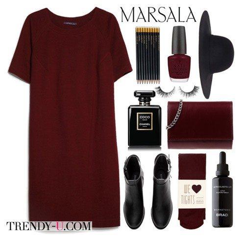 Платье цвета марсала с чем носить. Платье цвета марсала: с чем носить?