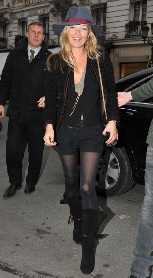 Уличный стиль Кейт Мосс. Уличный стиль знаменитости: Кейт Мосс и другие звезды в Париже 02
