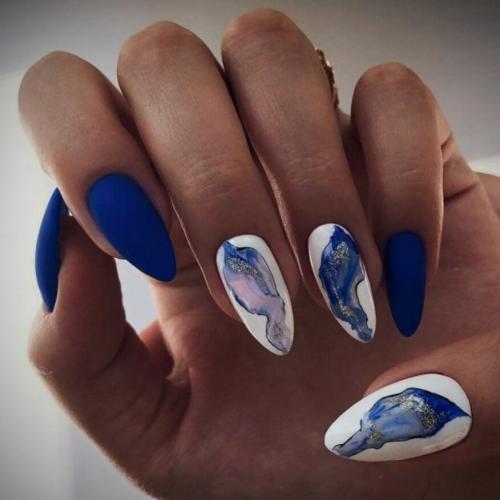 Синий маникюр 2019. Маникюр 2019 | 10 оттенков синего