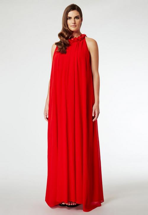 Обувь под красное платье в пол. Какие платья в моде этим летом? 12