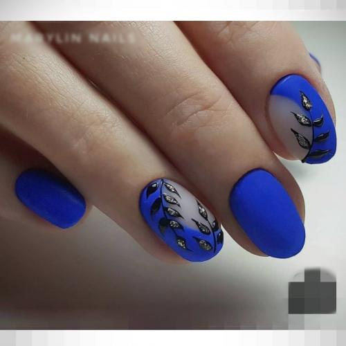 Синий маникюр 2019. Маникюр 2019 | 10 оттенков синего