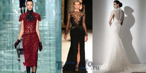 Платье черное украсить кружевом. Тренды кружевных платьев 01