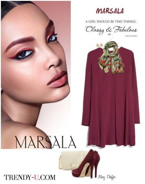 Аксессуары цвета марсала к платью. Платье цвета марсала: с чем носить?