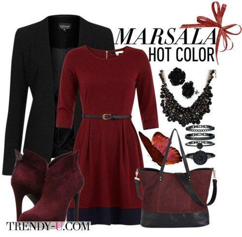 Аксессуары цвета марсала к платью. Платье цвета марсала: с чем носить?