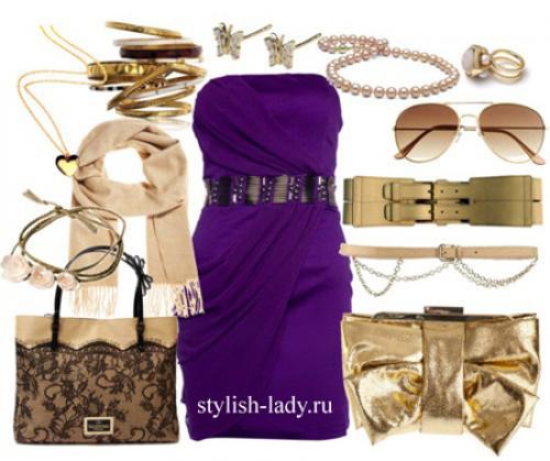 Колье под фиолетовое платье. Аксессуары и бижутерия к фиолетовому платью