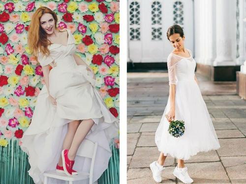 Платье и кеды на выпускной. Кеды под платье на выпускной - легко, а под свадебное или вечернее?