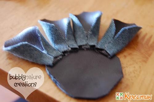 Как украсить сумку цветами. Цветок на ободок