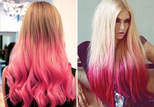 Розовый блонд омбре. Разновидности розовой гаммы омбре