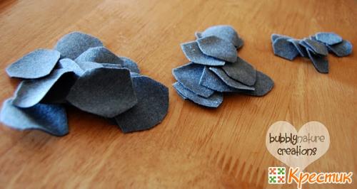 Как украсить сумку цветами. Цветок на ободок