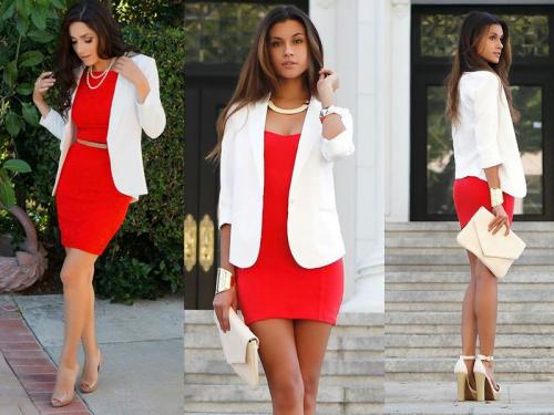 Какой цвет подходит к красному платью. С чем носить красное платье