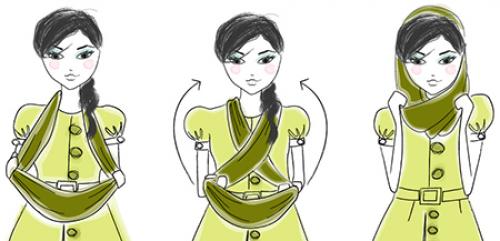 Как завязать теплый шарф на голову зимой. Как красиво завязать шарф на голове зимой