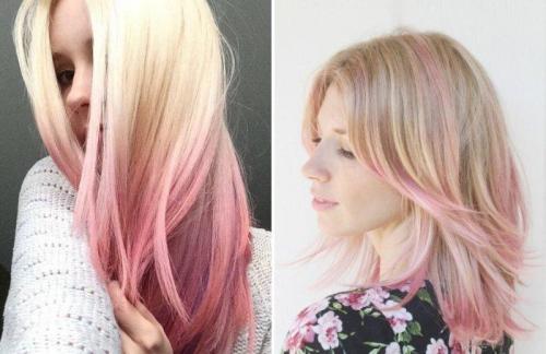 Розовый блонд омбре. Разновидности розовой гаммы омбре