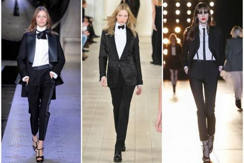 С чем носить смокинг женский. Особенности и преимущества