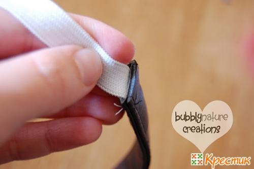 Как украсить сумку цветами. Цветок на ободок