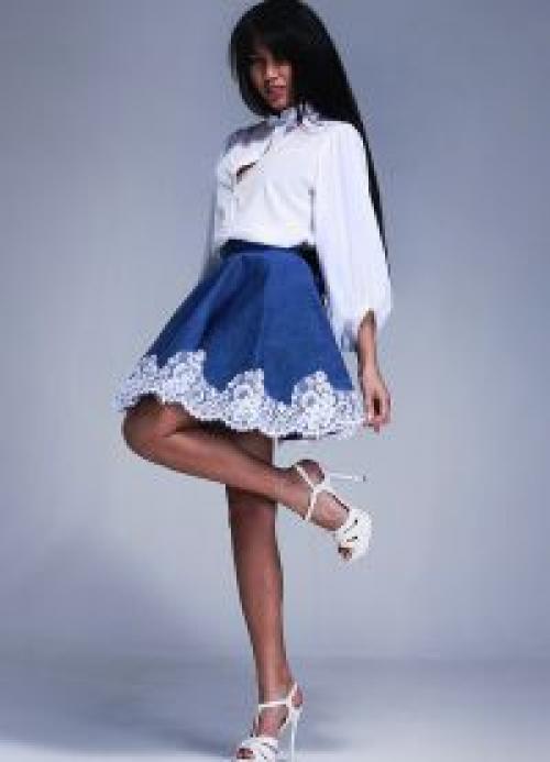 Как пришить кружево к джинсовой юбке. Новый тренд сезона – джинсовая юбка с кружевом