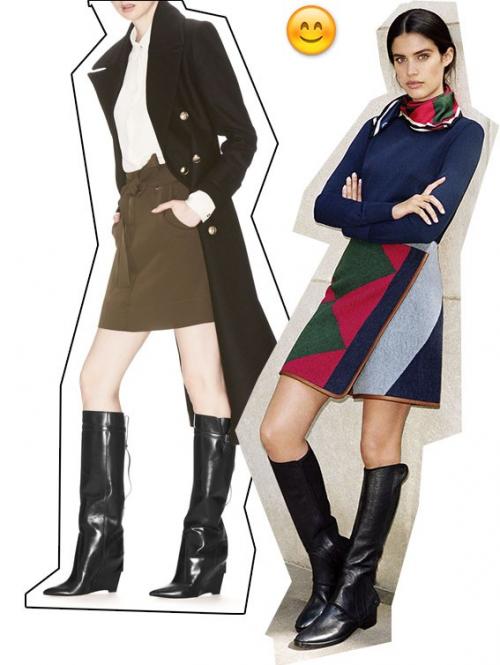 Как носить сапоги с платьем. Сапоги с платьем: предвкушая новогодние корпоративы