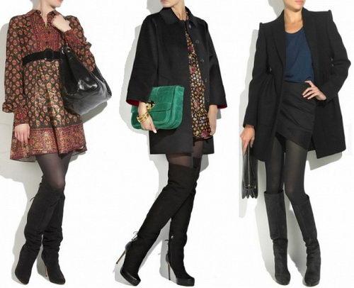 Платье с сапогами без каблука. Какие сапоги подходят к платью