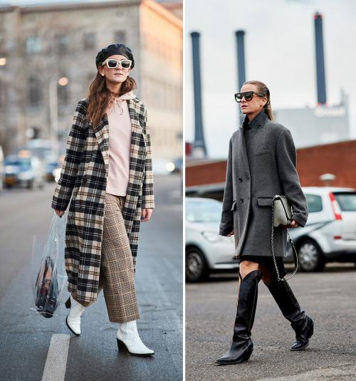 Какие головные уборы носить с пальто оверсайз женщине. Подходящая парочка для ножек