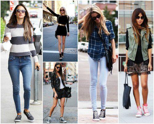 С чем носить низкие кеды. С чем носить высокие кеды