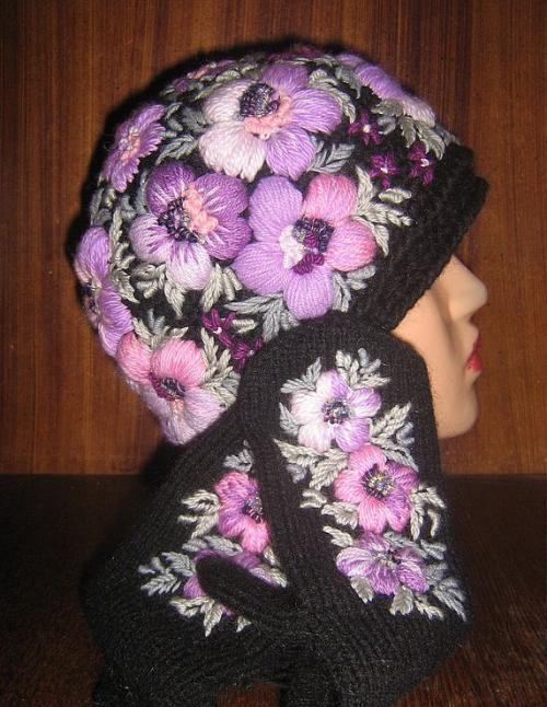 Вышивка на шапке бисером. Идеи для вышивания