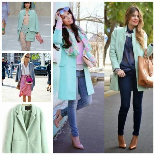 Мятный цвет зимой. С чем носить пальто мятного цвета