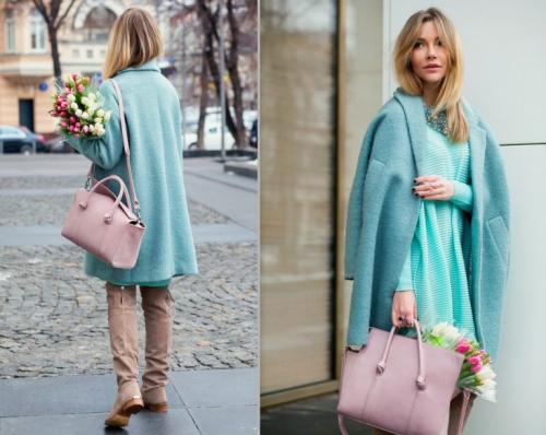 Мятный цвет зимой. С чем носить пальто мятного цвета
