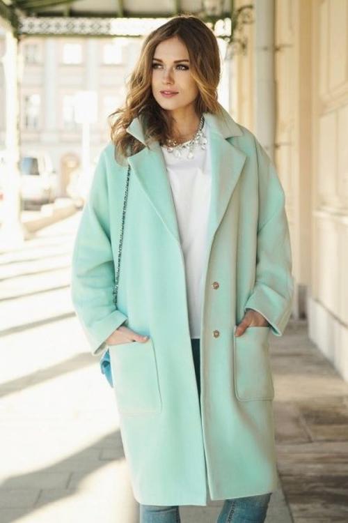 Мятный цвет зимой. С чем носить пальто мятного цвета
