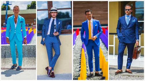 Сочетание синего цвета в одежде мужчин. Кому подходит