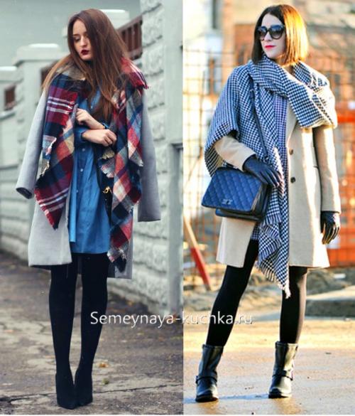 Идеи и схемы, как завязать ШАРФ и платок на пальто. ПЛАТОК и ШАРФ на пальто (25 идей, как завязать).