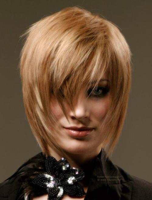 Короткая косая челка с рваными краями. Рваная челка — фото модных стрижек 2023