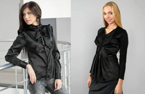 Черная блузка женская с чем носить летом. Модели черных блузок 01 Черная блузка женская с чем носить летом. Модели черных блузок 01