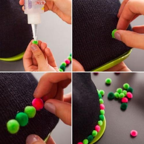 Украшения для вязаных шапок своими руками. Как украсить вязаную шапку для женщины бусинами, мехом, стразами, бисером. Фото