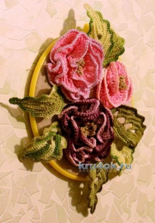 Вязаные крючком цветы на шапку схемы. Вяжем цветы крючком, огромная подборка схем и описаний