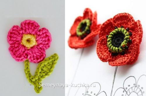Как связать крючком 7 великолепных цветов.. (что можно украсить цветами крючком)