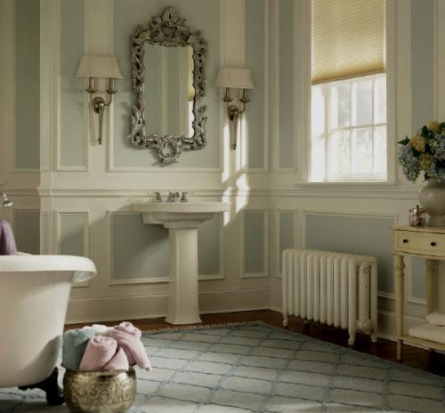 Мятный цвет в интерьере ванной комнаты.