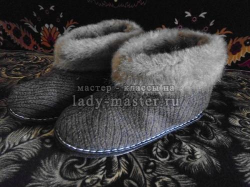 Бабуши выкройка. Меховые зимние тапки своими руками