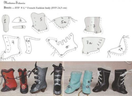 Выкройка кукольных сапожек. all Dolls