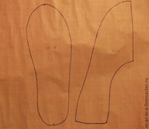 Сапожки декоративные маленькие выкройки с размерами. 