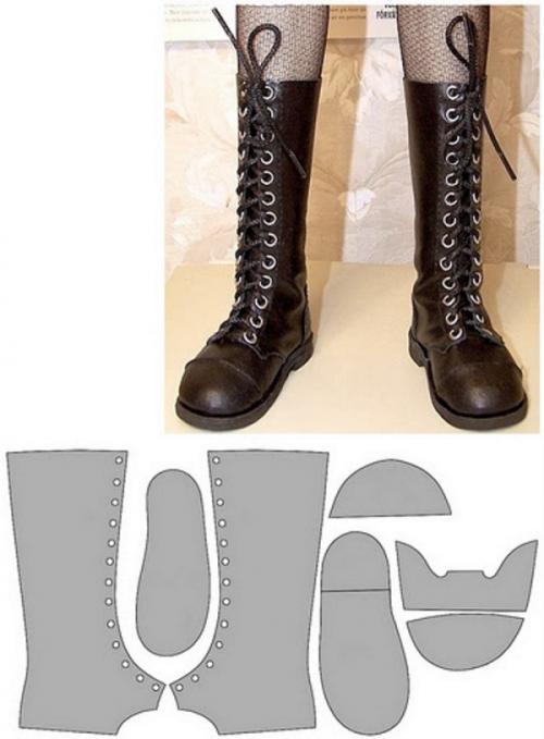 Выкройка кукольных сапожек. all Dolls